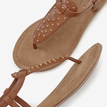 LASCANA T-Bar Sandals in Brown