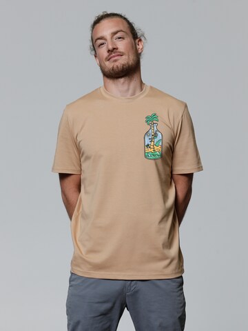 T-Shirt 'Holiday in a bottle' Watapparel en beige : devant