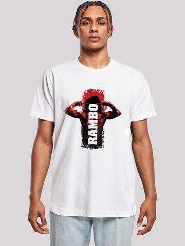 F4NT4STIC Shirt 'Rambo III Tying Sweatband' in Wit: voorkant