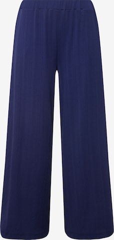 Ulla Popken Wide Leg Housut 'Marlene' värissä sininen: etupuoli