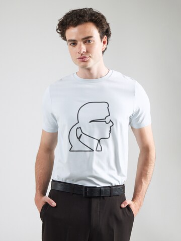 Tricou de la Karl Lagerfeld pe albastru: față