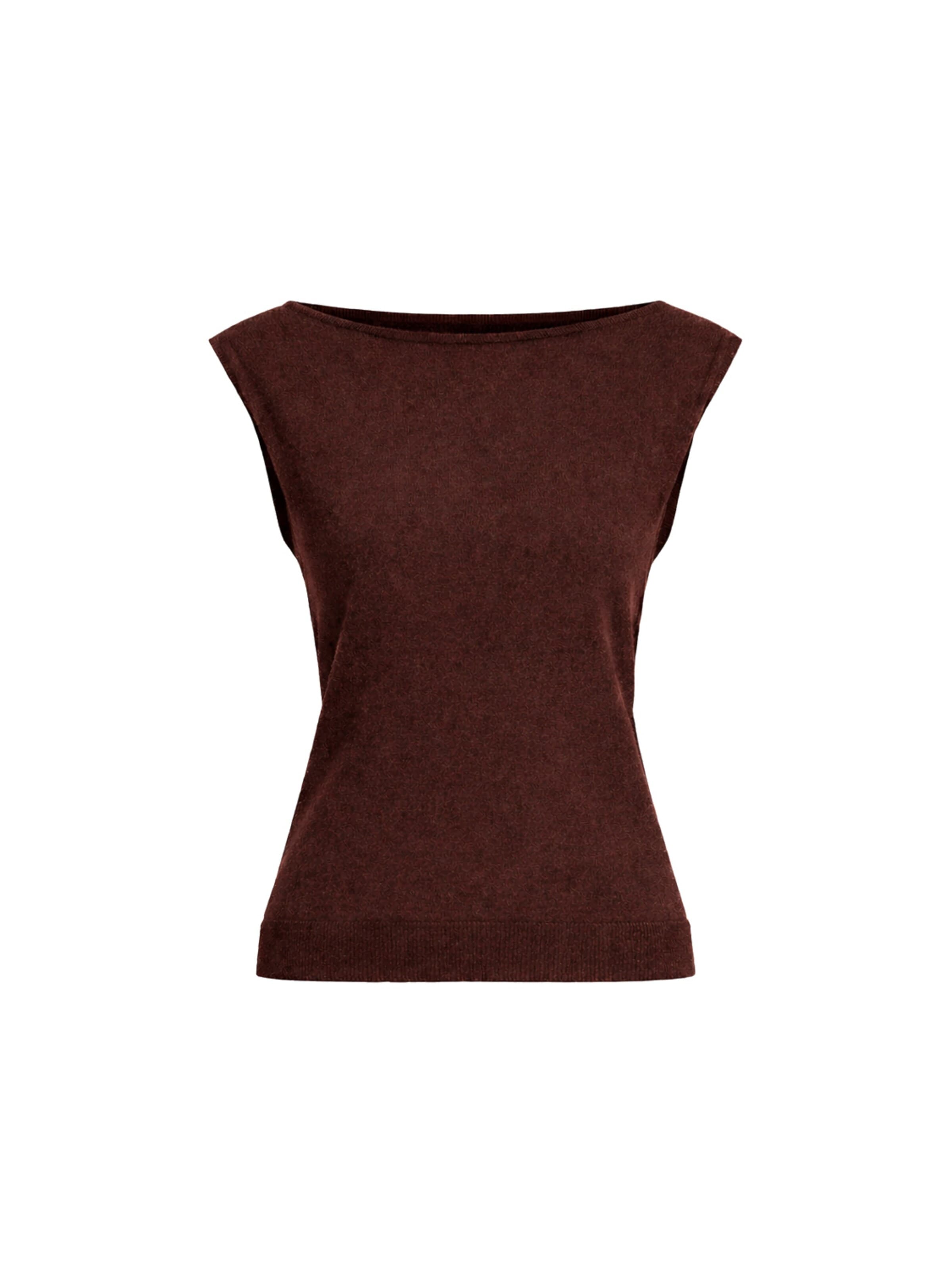Fiora Muse Stickad väst i brun: framsida