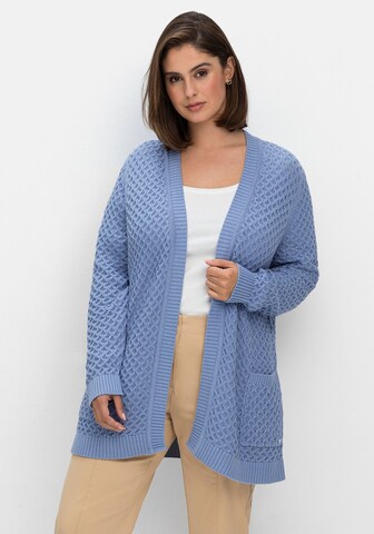 SHEEGO Knit Cardigan in Blue: front