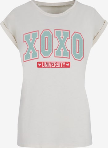F4NT4STIC T-Shirt 'Xoxo University Valentinstag' in Beige: Vorderseite