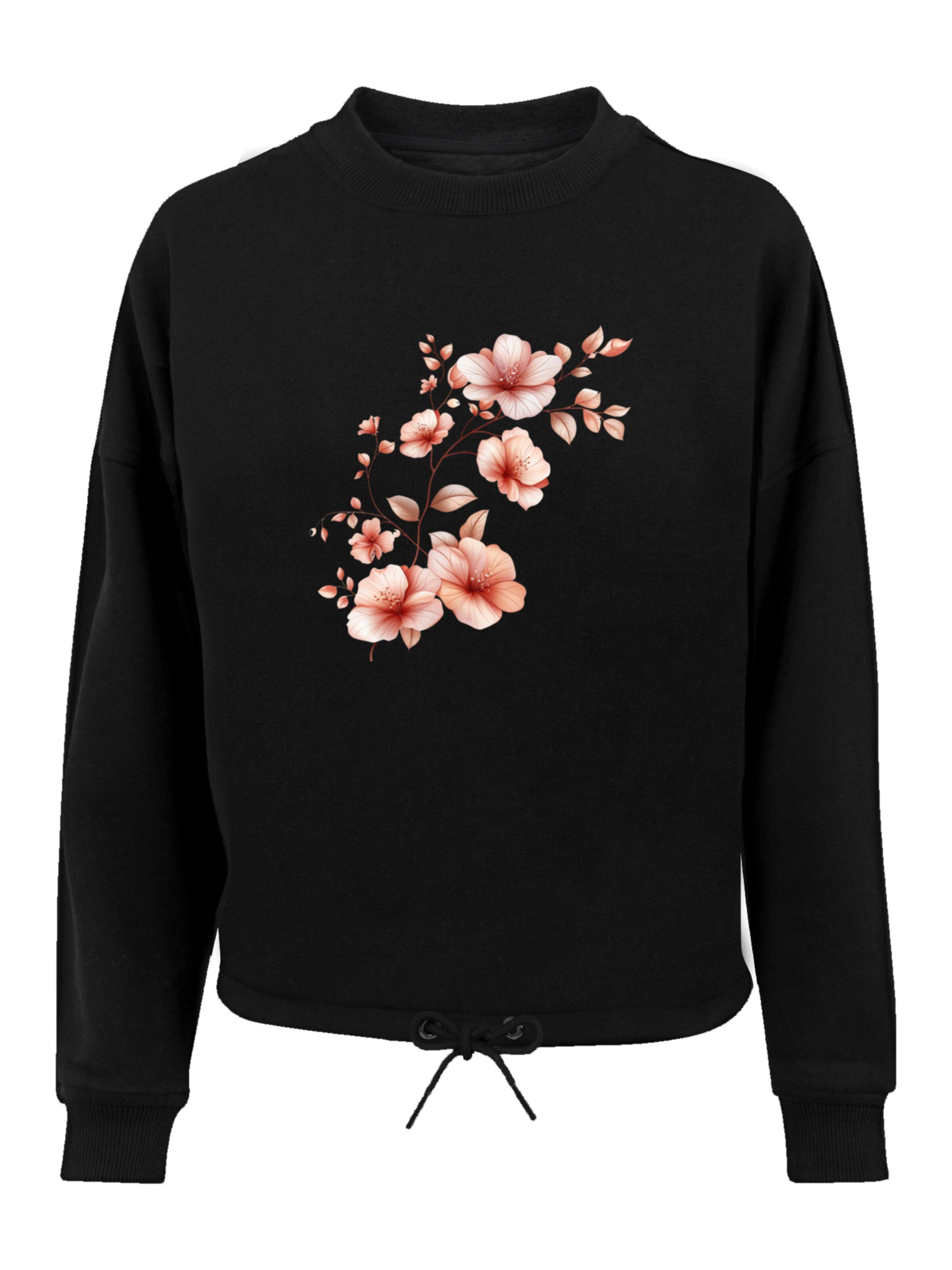 Sweat-shirt 'Rosa Blumenzweig' F4NT4STIC en noir : devant