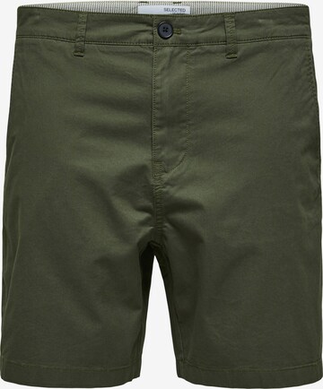 Pantalon chino SELECTED HOMME en vert : devant