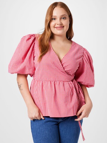 Nasty Gal Plus Blouse in Red: front