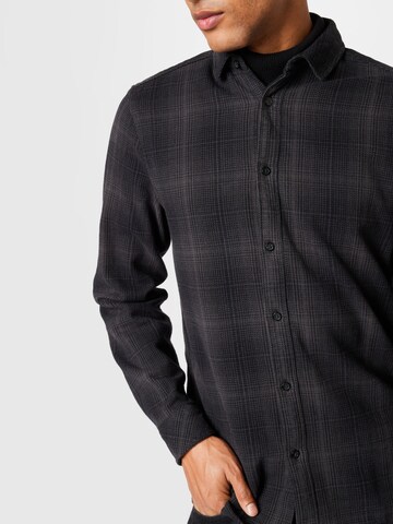 !Solid Regular fit Button Up Shirt 'Vova' in Black