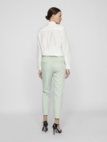 VILA Slim fit Pleat-Front Pants 'VIVarone' in Green