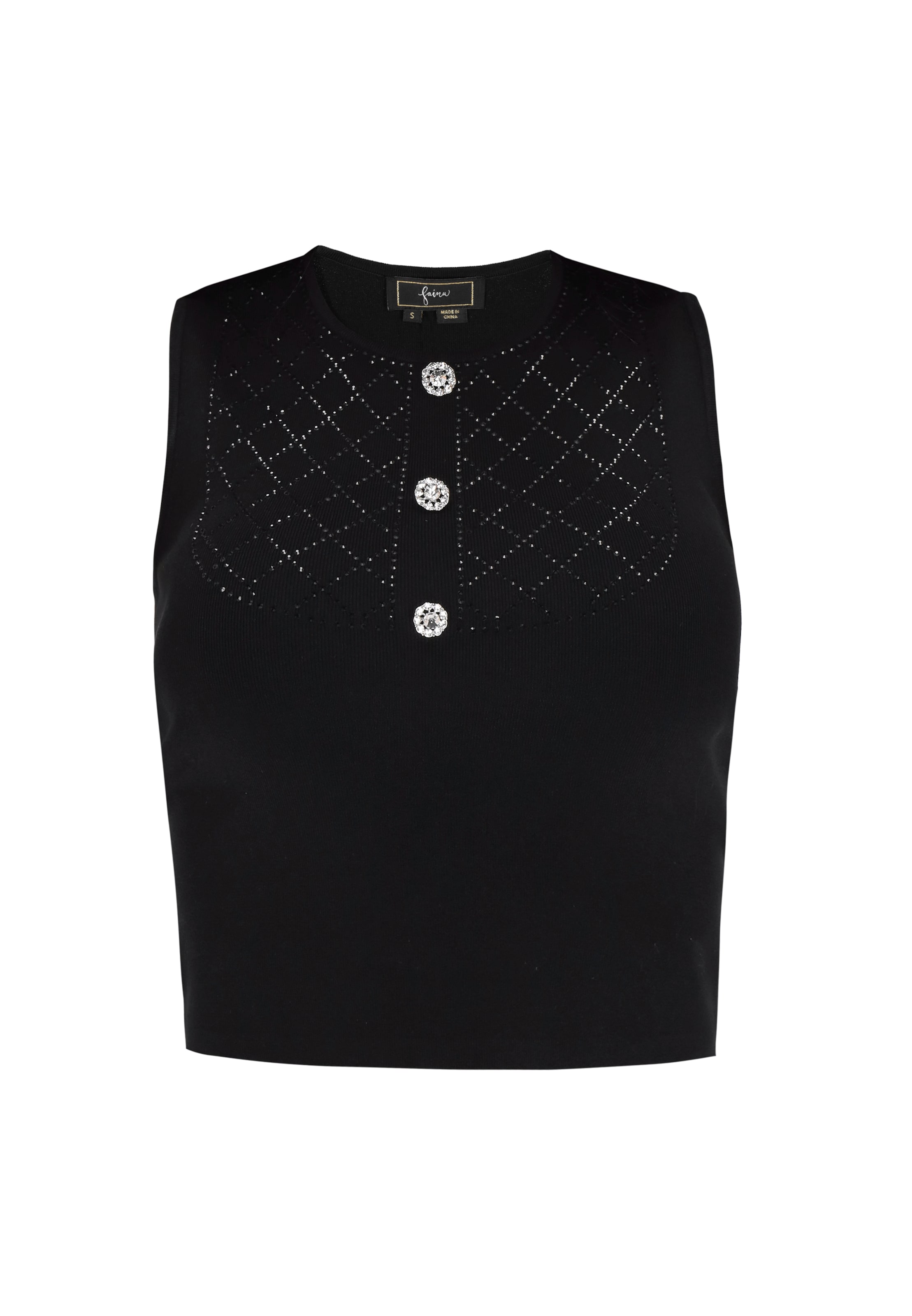 Tops en tricot faina en noir : devant