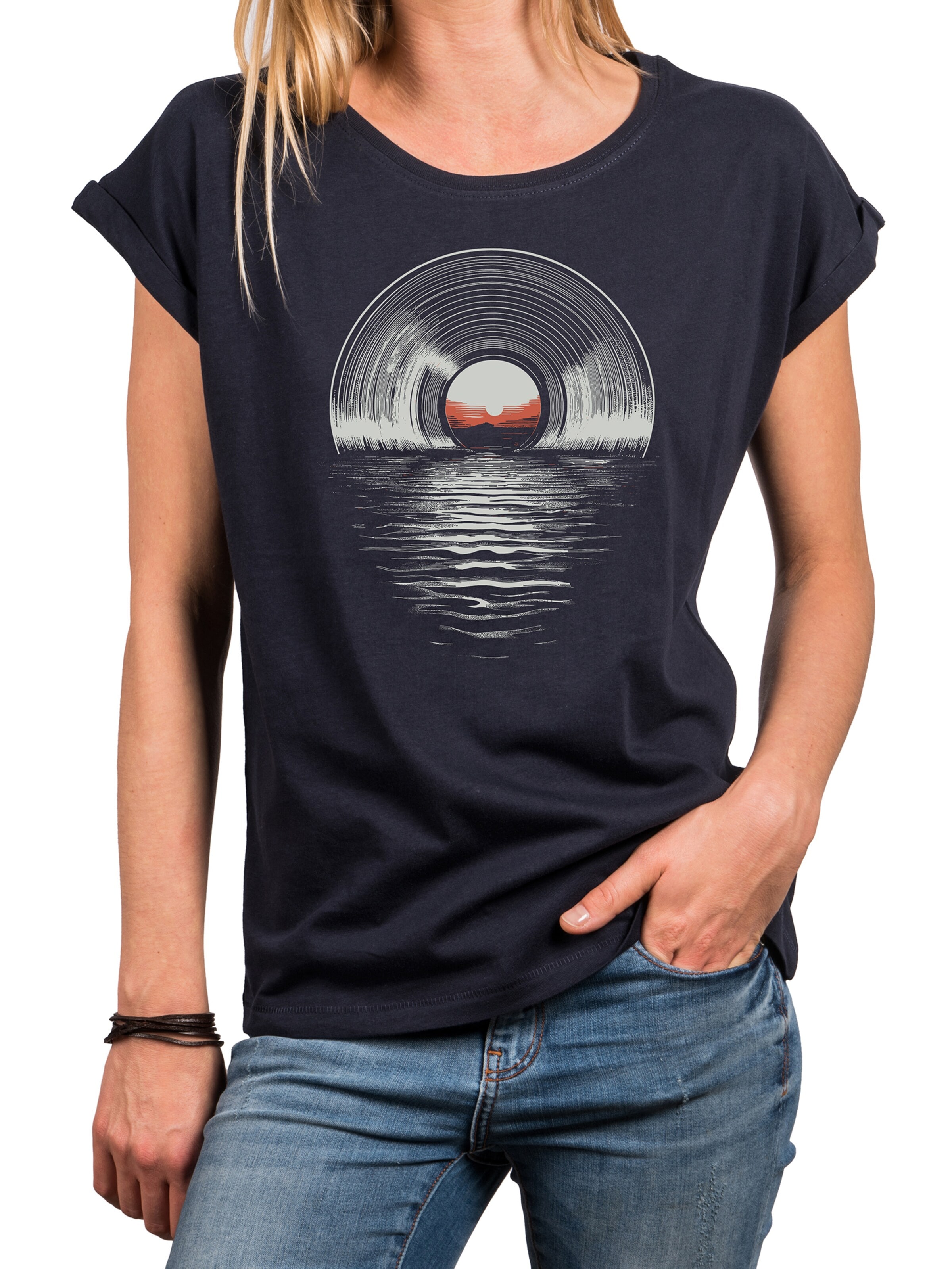 MAKAYA Shirt 'Sea Record' in Blue