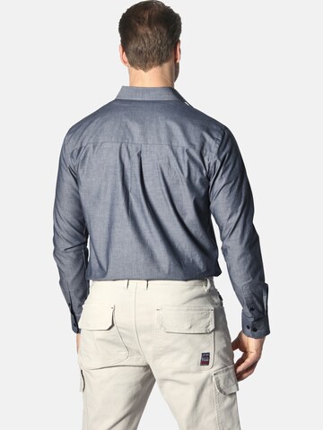 Jan Vanderstorm Regular fit Button Up Shirt 'Ulfe' in Blue