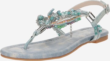 BUFFALO T-bar sandals 'CAPRI VACAY' in Blue: front