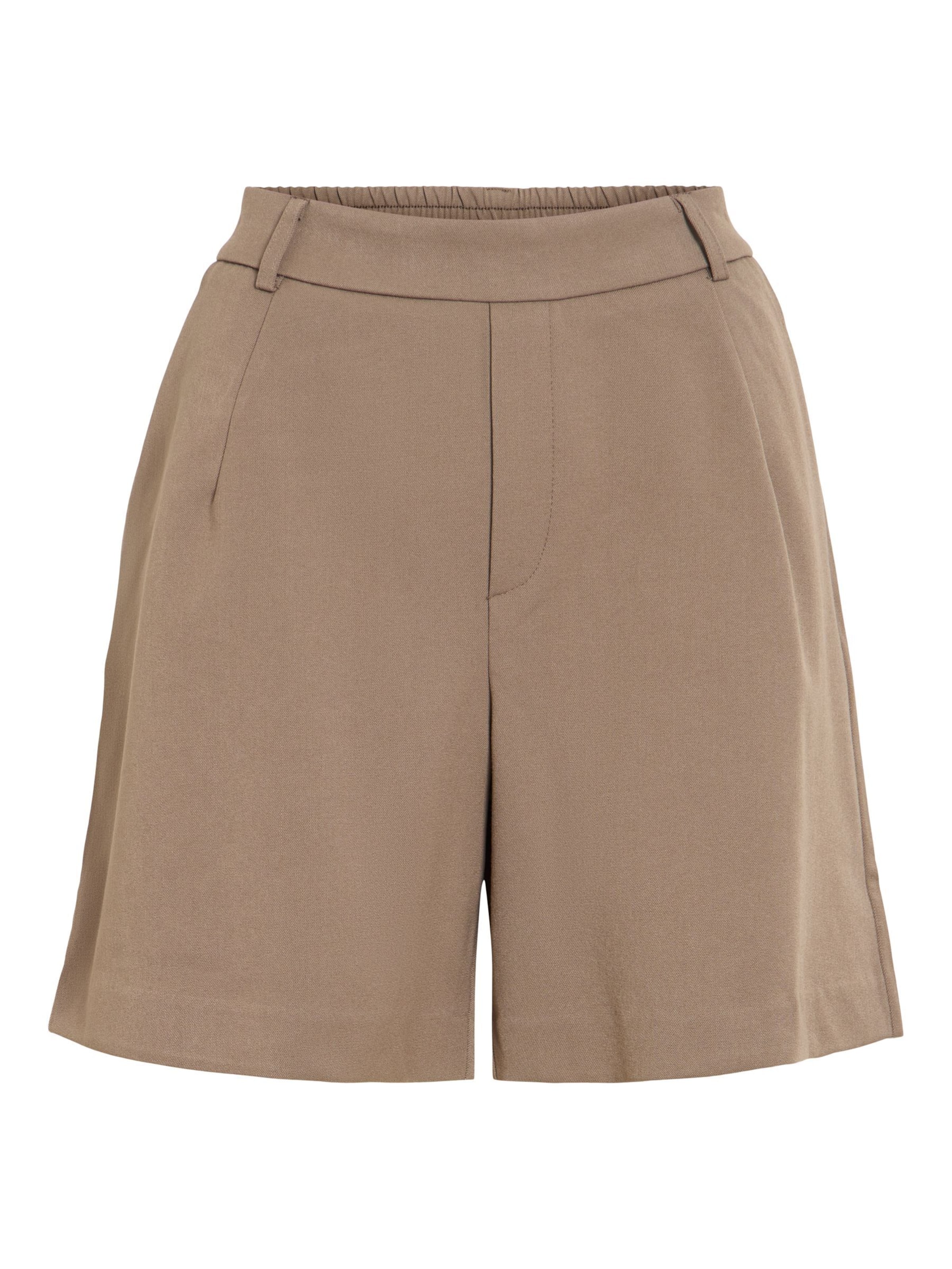 VILA Pleat-front trousers 'VIVarone' in Brown: front