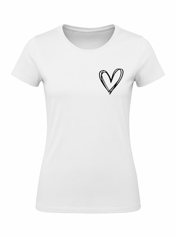 Banco Shirt 'Heart - Black or White' in White: front