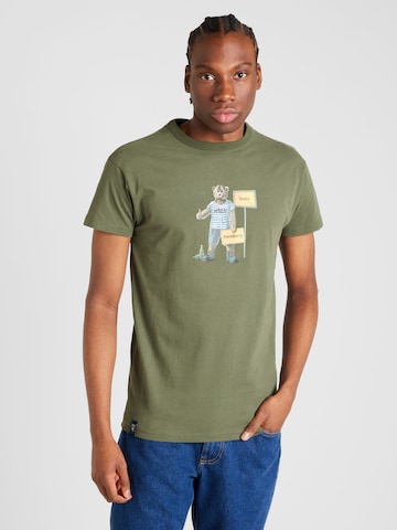 Derbe Shirt 'Bärlin Leaving' in Green: front