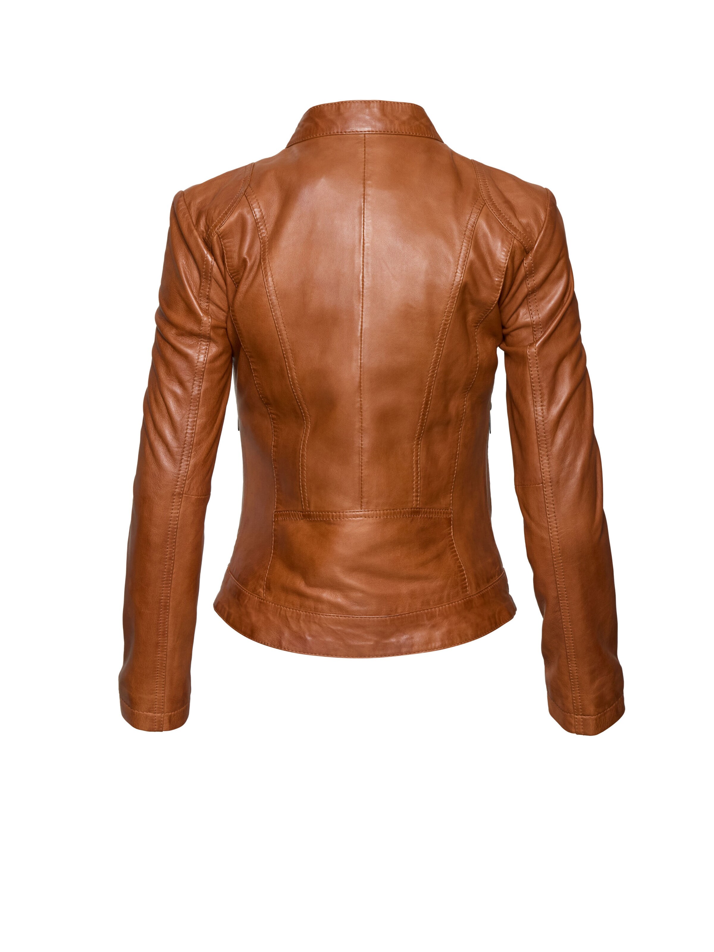 bugatti Lederjacke aus hochwertigem Leder, mit Stehkragen in Braun