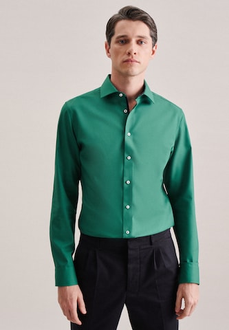 SEIDENSTICKER Slim fit Business Shirt in Green: front