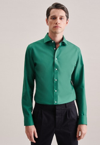 SEIDENSTICKER Slim fit Zakelijk overhemd in Groen: voorkant