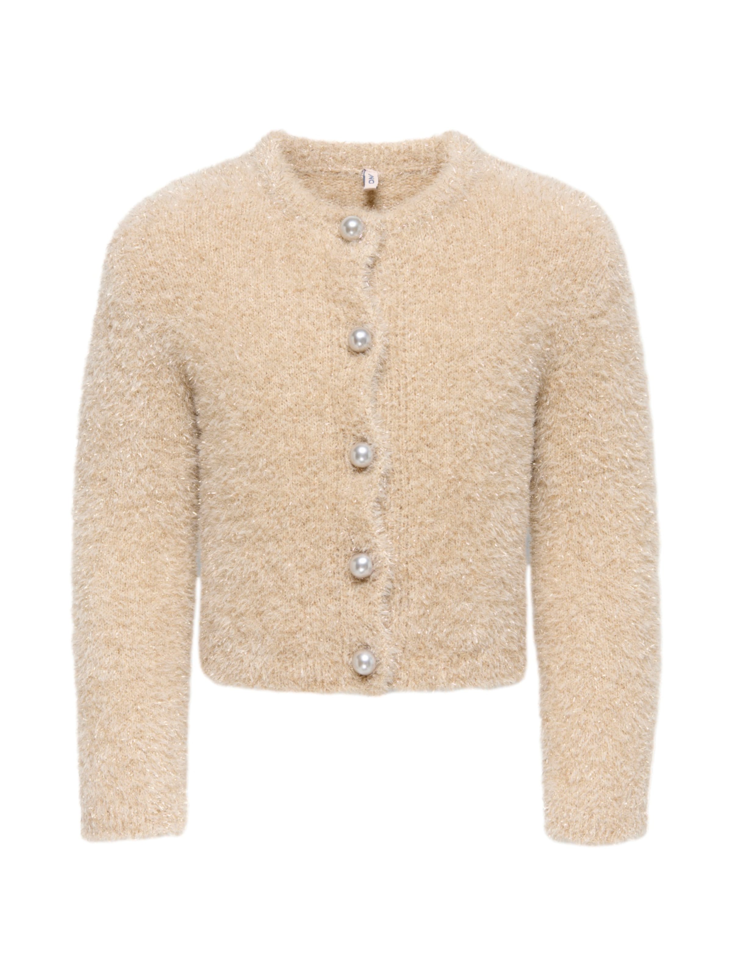 ONLY GIRLS Strickjacke 'KMGPIUMO' in Beige: Vorderseite