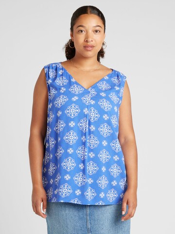 ONLY Carmakoma Blouse 'CARBLUES' in Blauw: voorkant
