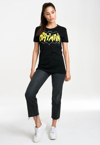 LOGOSHIRT Shirt 'Batman - Fledermaus' in Black