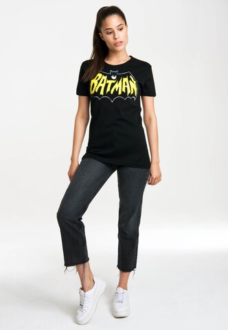 LOGOSHIRT Shirt 'Batman - Fledermaus' in Zwart