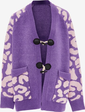 Cardigan IMANE en violet : devant