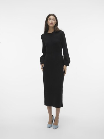 VERO MODA Strikkjole 'ANGALINA ' i sort: forside