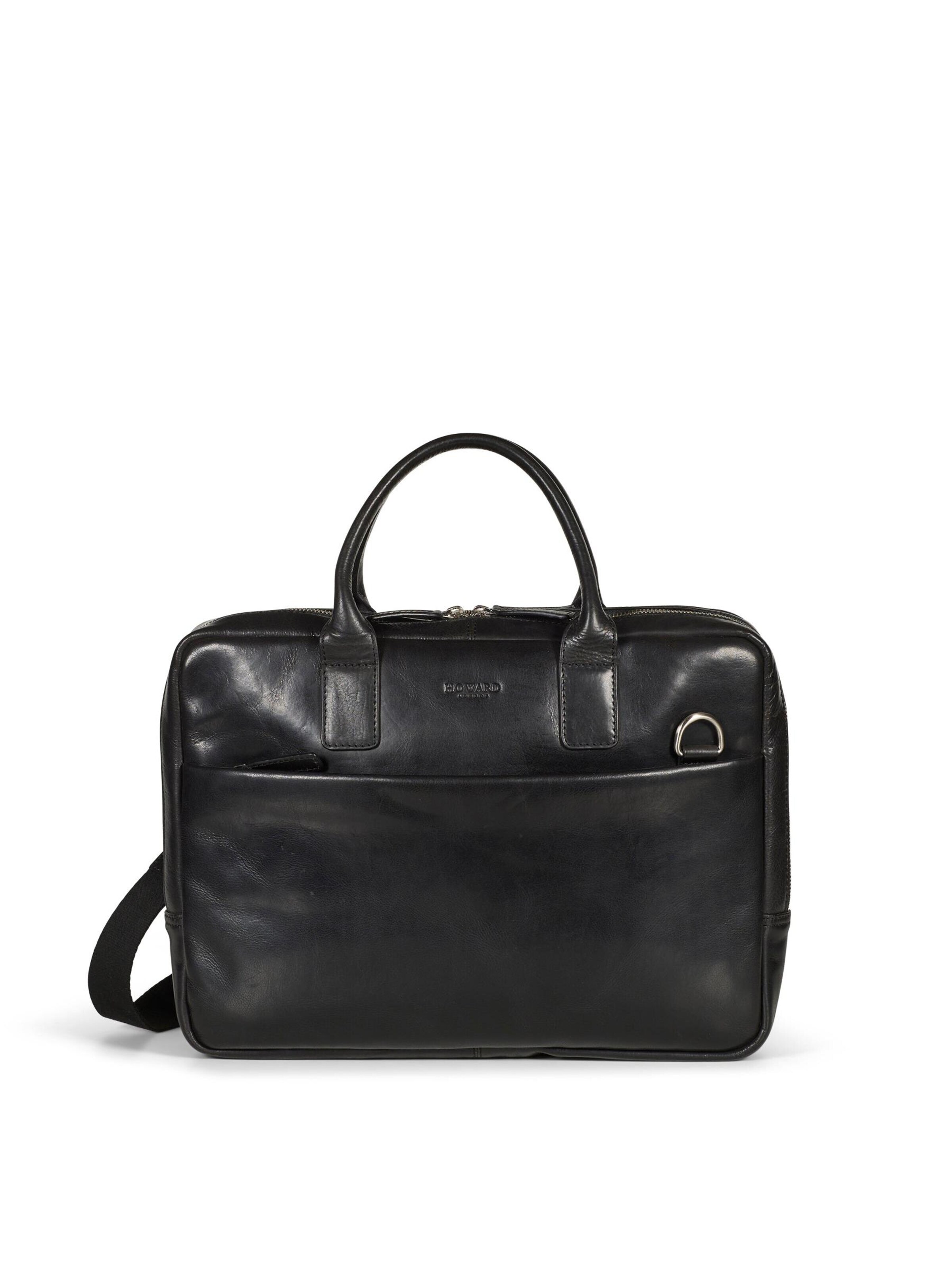 Howard London Laptoptaske 'Laptop Bag Stanley Black' i sort: forside
