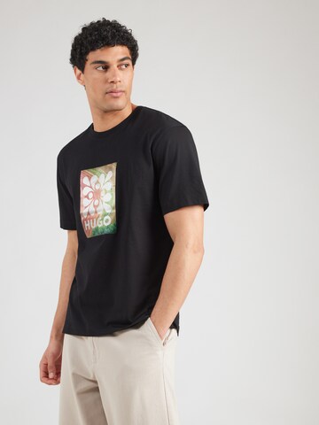 HUGO Shirt 'Damoru' in Zwart: voorkant