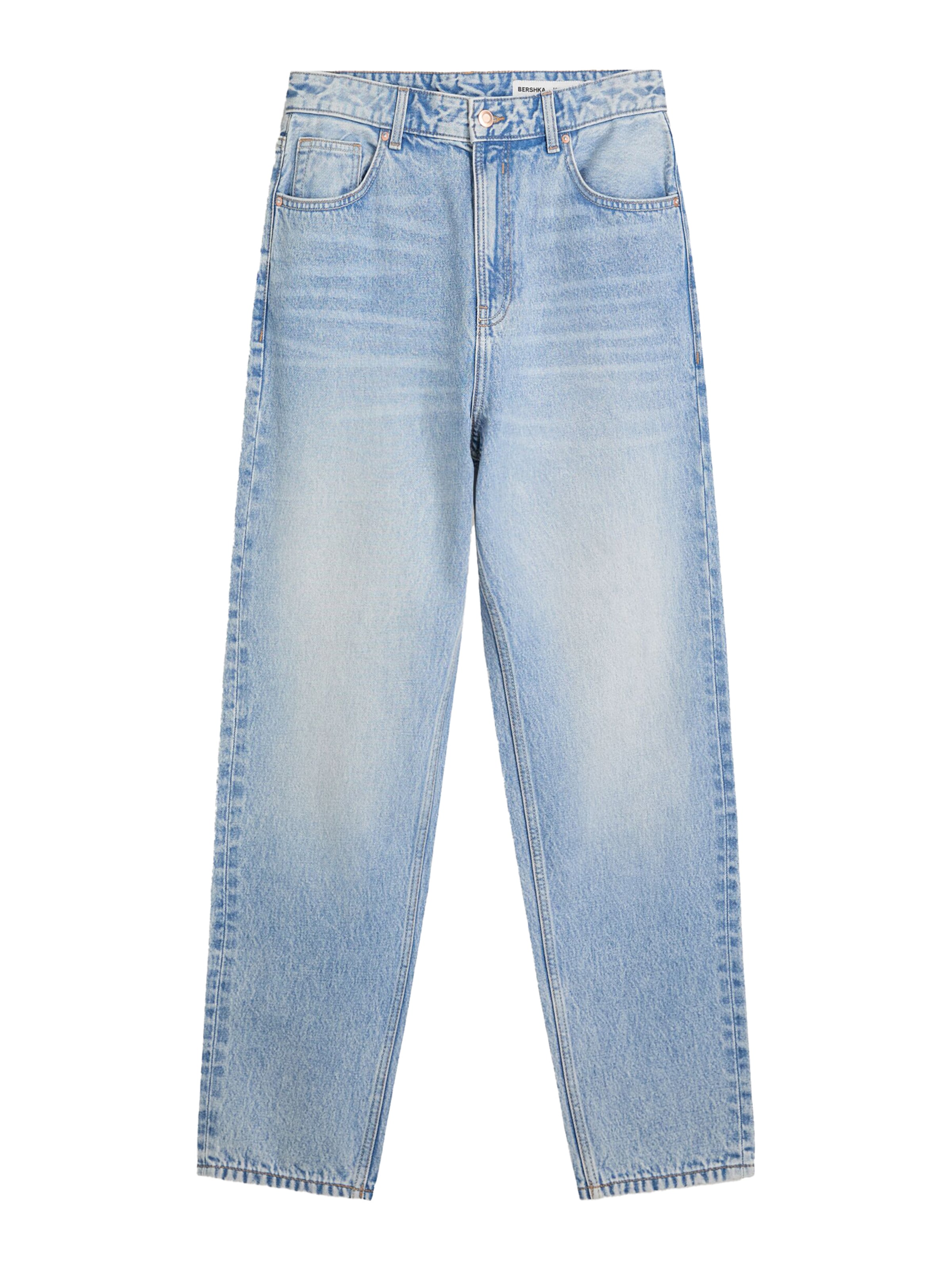 Jeans de la Bershka pe albastru: față