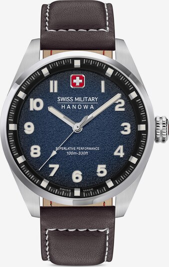 SWISS MILITARY HANOWA Analoog horloge 'Greyhound' in de kleur Blauw / Bruin / Zwart / Zilver, Productweergave