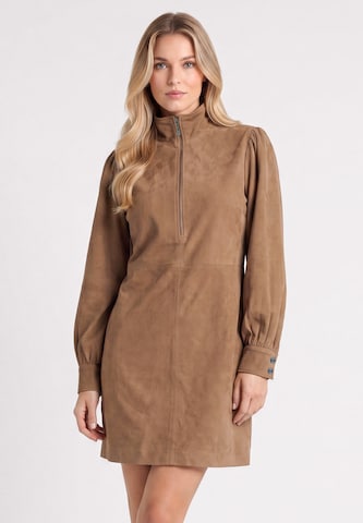 DreiMaster PREMIUM Kleid in Beige: Vorderseite