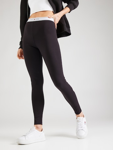 Skinny Leggings de la Tommy Jeans pe negru: față