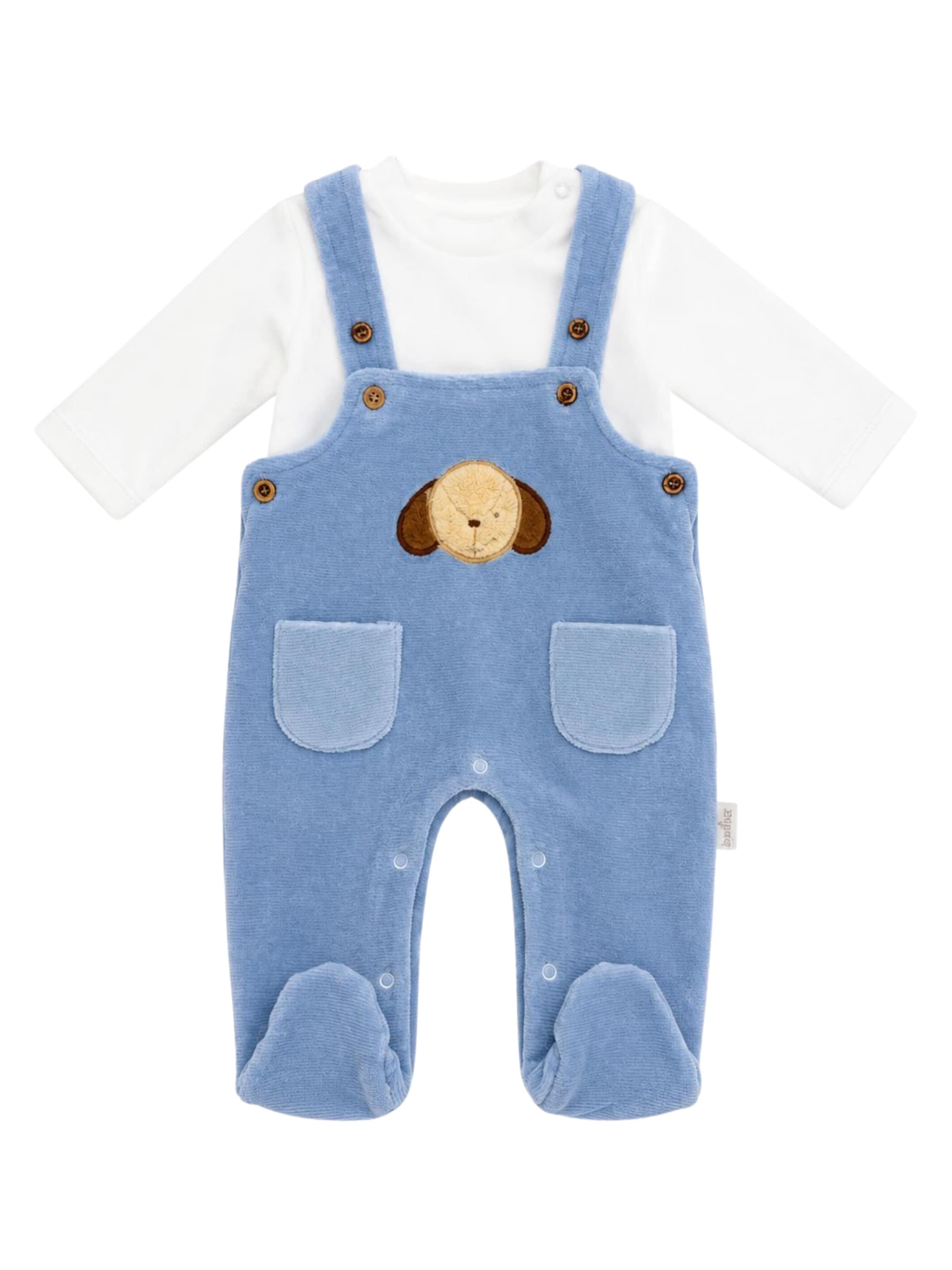 Bumber Romper/Bodysuit in Blue: front