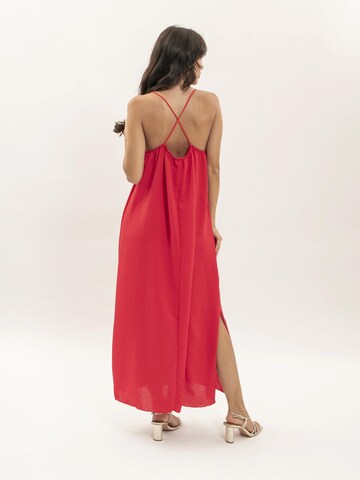 Robe d’été 'Robe longue à bretelles IGGY' Dona Lisa en rouge