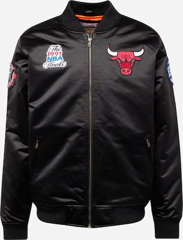 Mitchell & Ness Prehodna jakna 'CHICAGO BULLS' | črna barva: sprednja stran