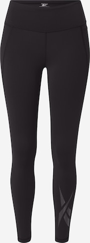 Skinny Pantaloni sport de la Reebok pe negru: față