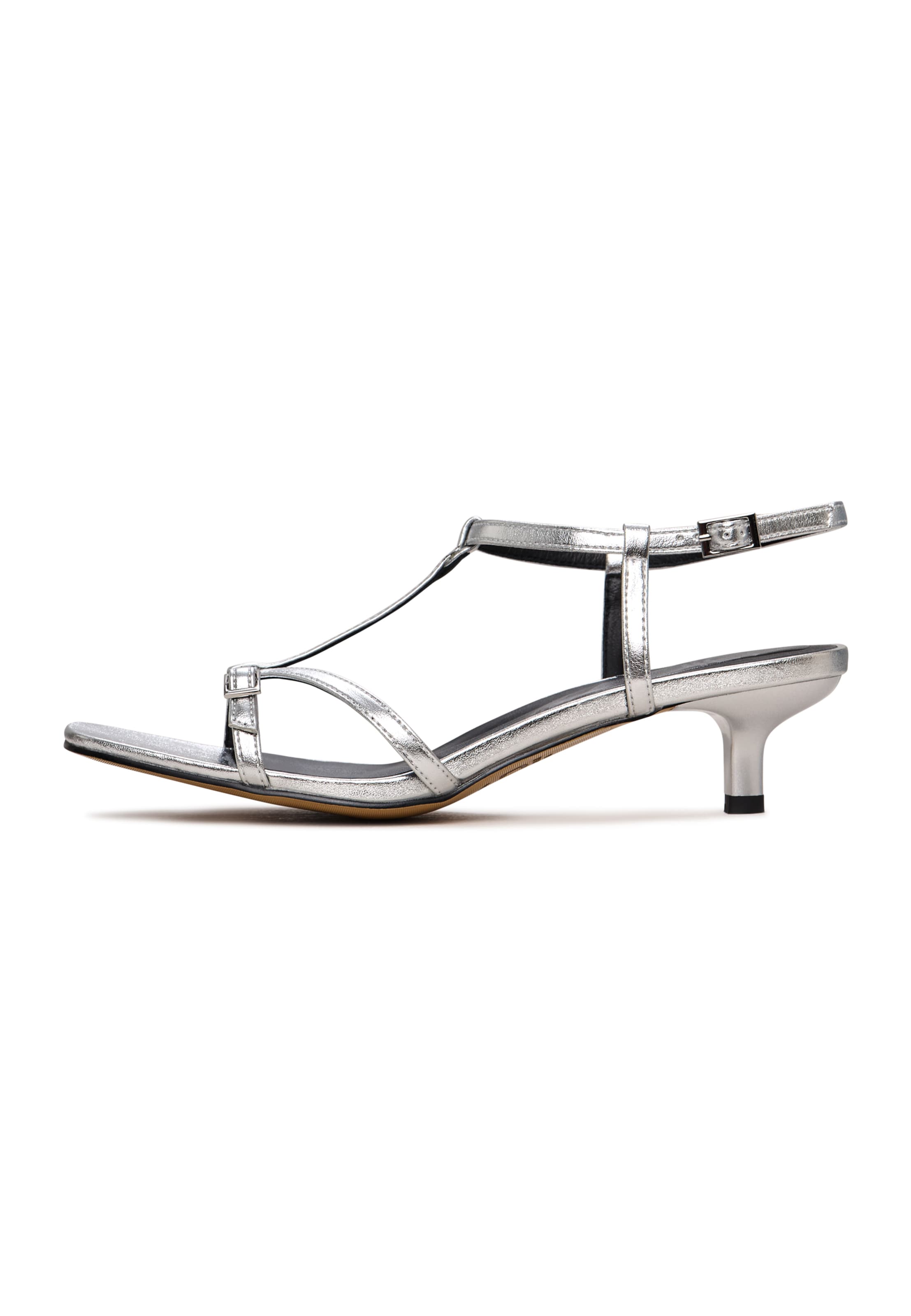 CESARE GASPARI Strap sandal in Silver: front