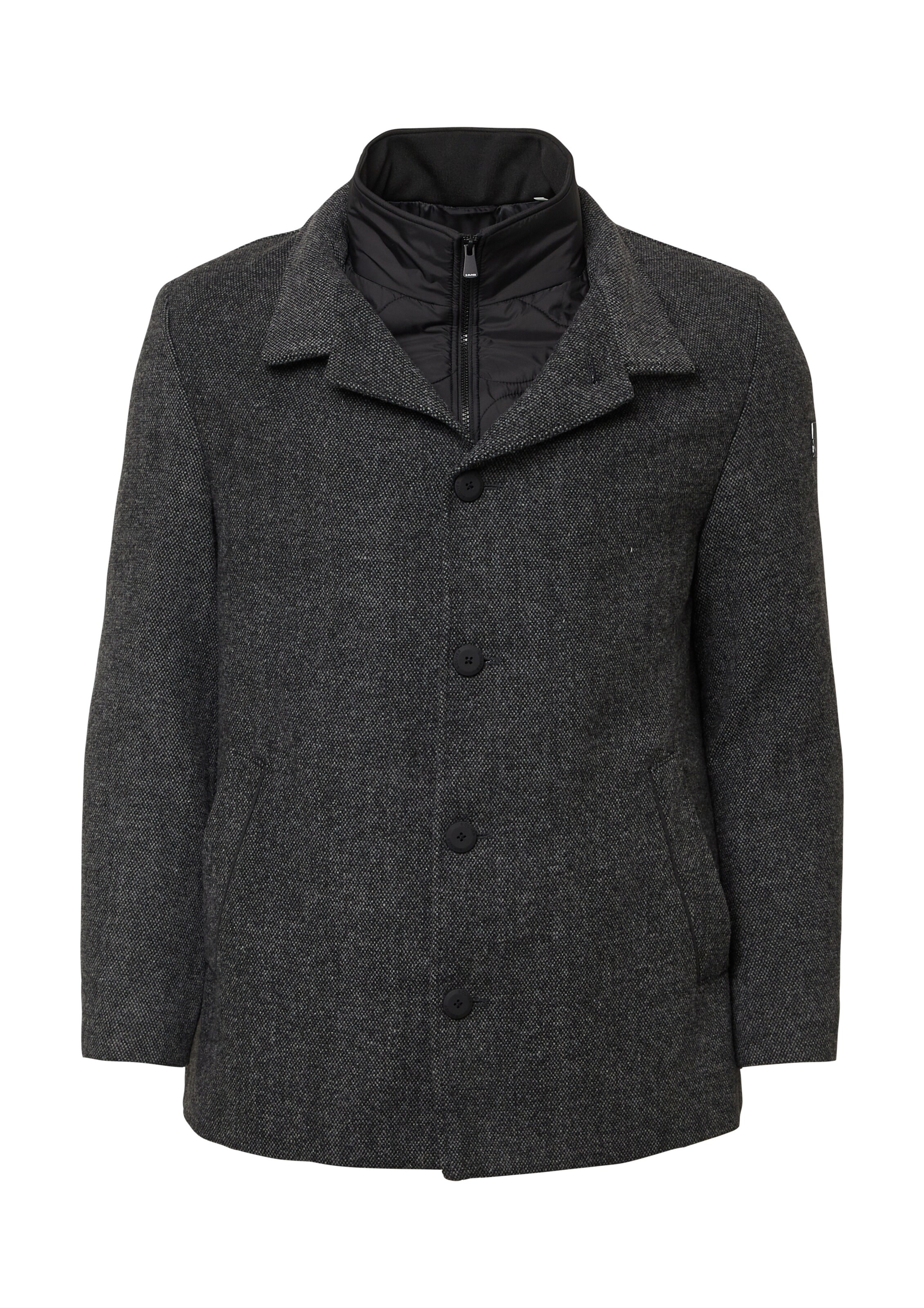 s.Oliver Men Big Sizes Between-Seasons Coat in Grey: front