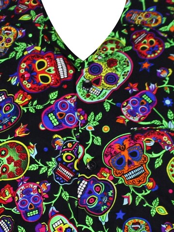 King Kameha Shirt 'Skull' in Black