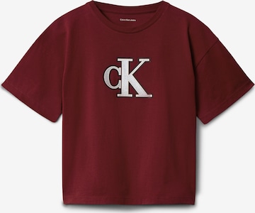 T-Shirt Calvin Klein Jeans en rouge : devant