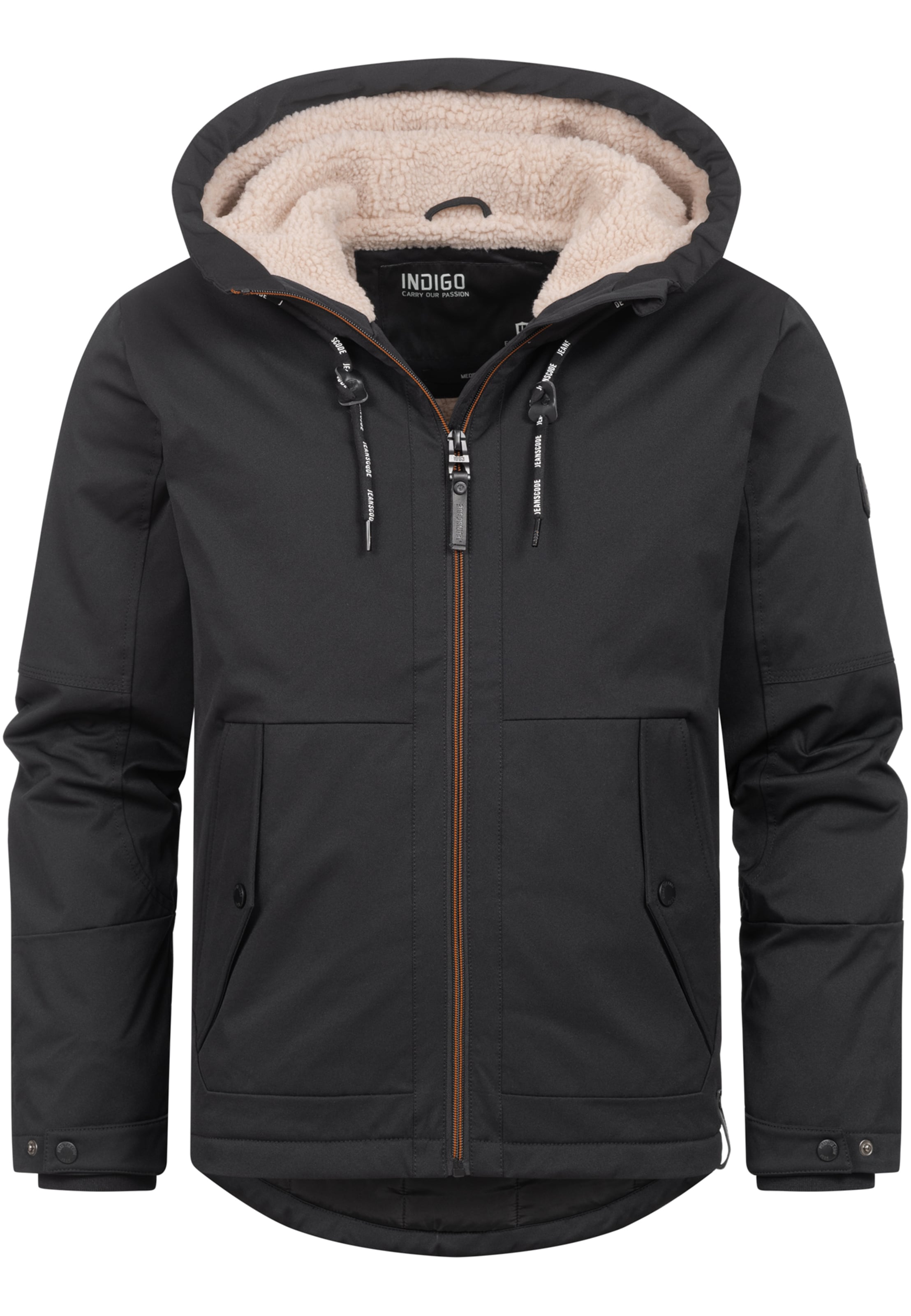 INDICODE JEANS Winterjacke ' Kylian ' in Schwarz: Vorderseite