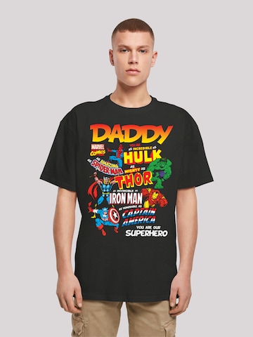 F4NT4STIC Shirt 'Marvel Comics Our Dad Superhero' in Black: front