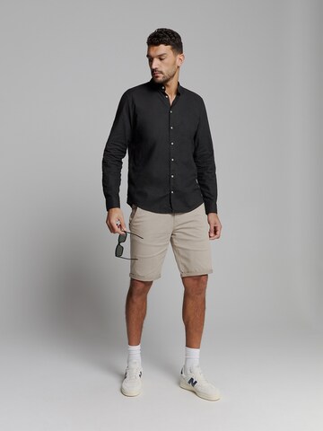 No Excess Regular Fit Hemd in Schwarz