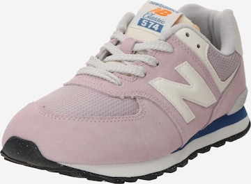 Sneaker '574' di new balance in rosa: frontale