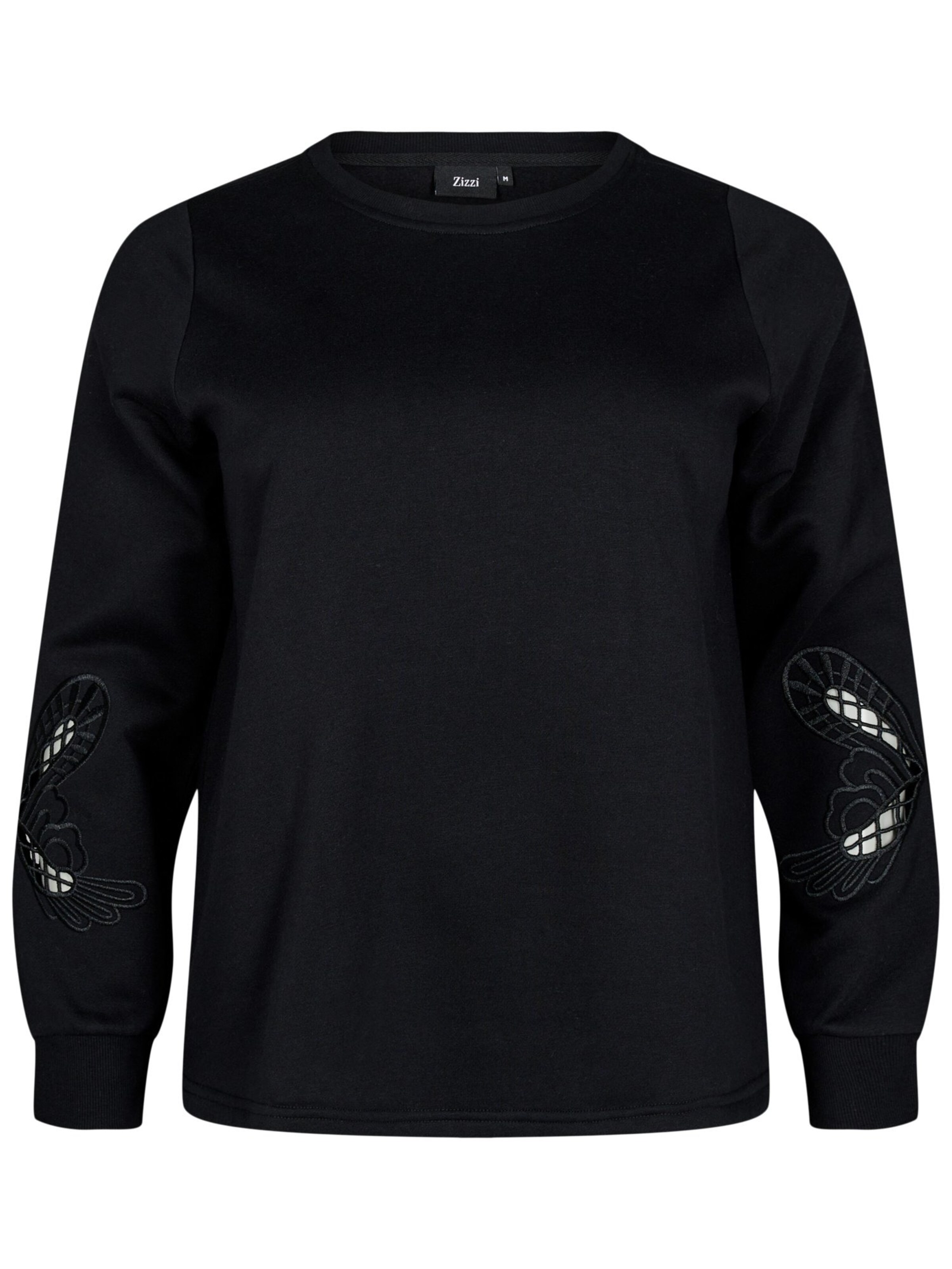 Zizzi Sweatshirt 'Catilda' in Black: front