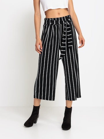 LASCANA Wide leg Pleat-Front Pants in Black