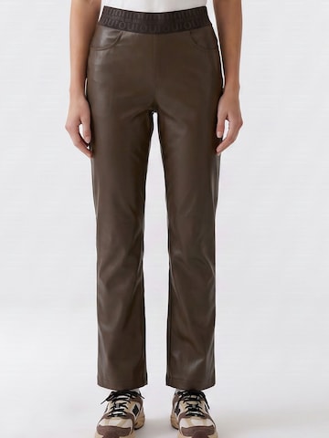 OUI Slimfit Hose in Braun: Vorderseite